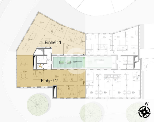 2. OG - 671 m² + Innenhof