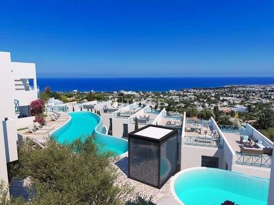 Houses with Views in a Gated Community with Pool in Girne Lapta