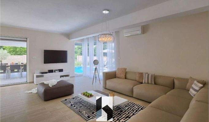 Koch-, Wohn- und Essbereich