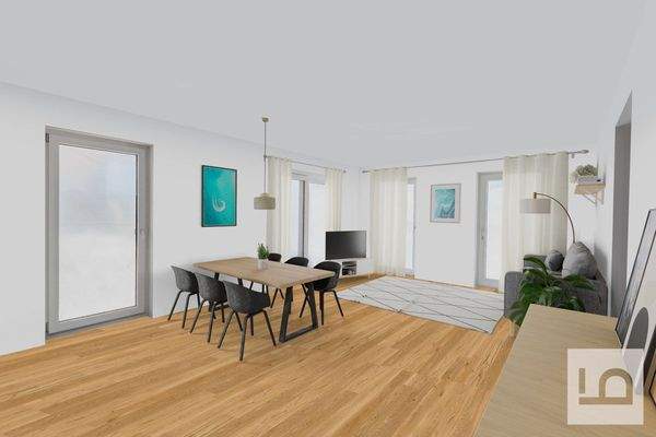 Wohnzimmer virtuelles Staging