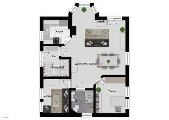 Einrichtungsbeispiel Erdgeschoss