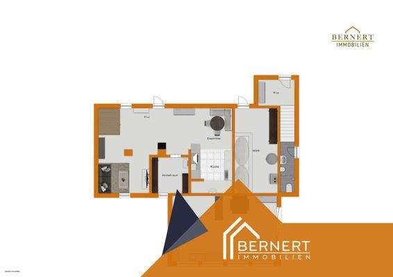  Grundriss visualisiert EG Wohnhaus