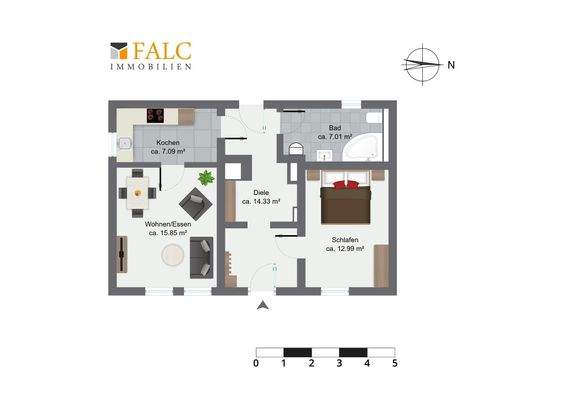 Möblierter Grundriss