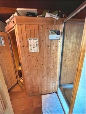Sauna und Dusche im Gartenhaus