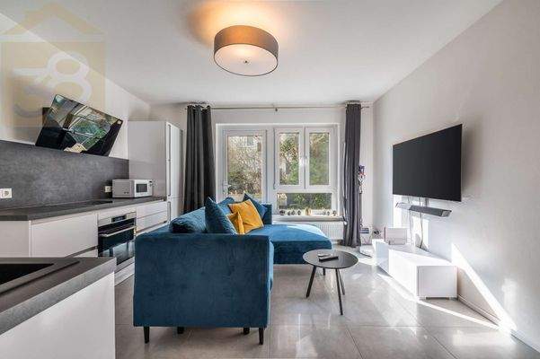 Wohnzimmer mit Küche 