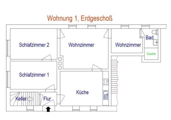 Grundriss Wohnung 1