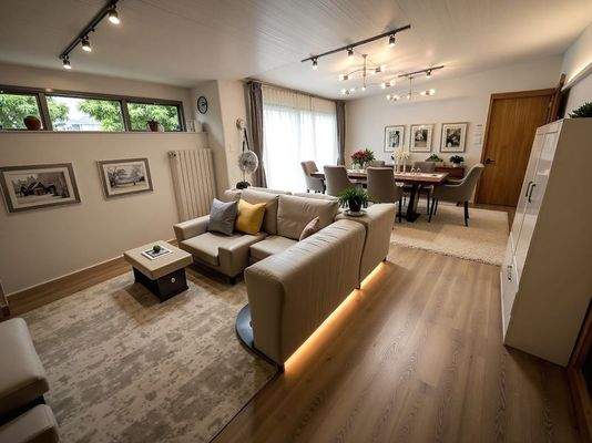 KI - Kamin - und Essbereich