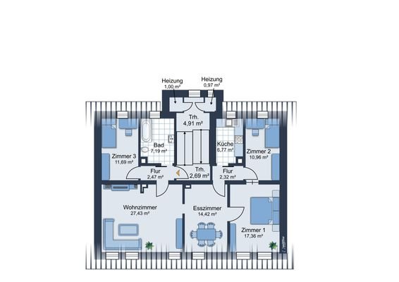 Grundriss Vorderhaus 4.OG