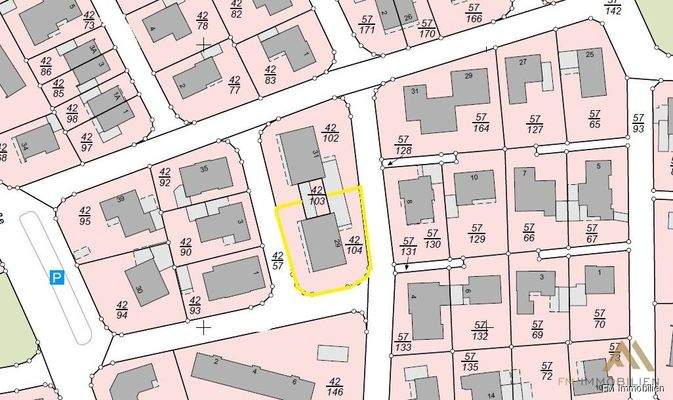 Ausschnitt aus der Liegenschaftskarte