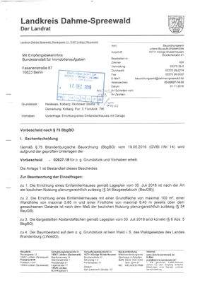 Bauvorbescheid 02627-18, S. 1