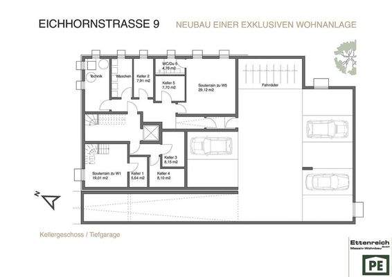 Kellergeschoss / Tiefgarage o.M.