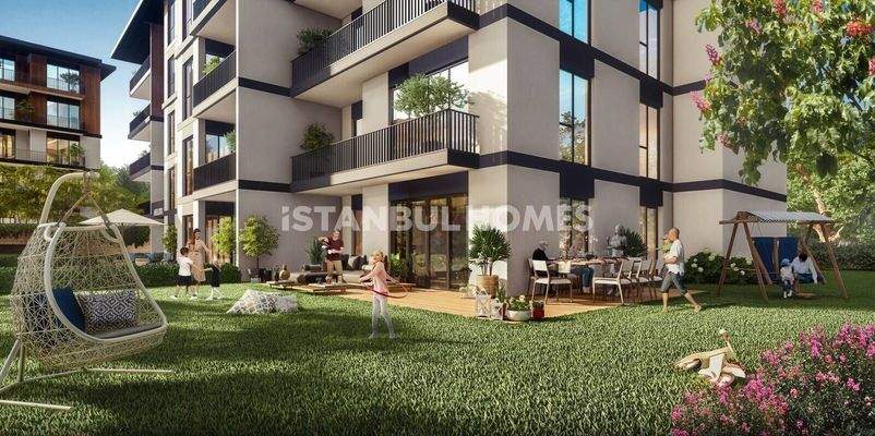 The Apartments in a Complex with Pool in Basaksehir
