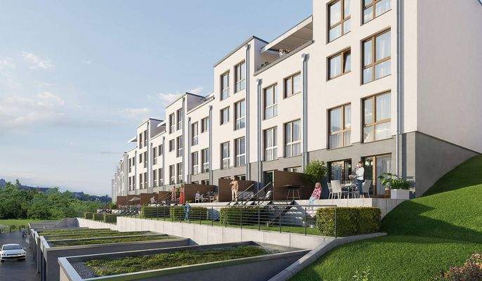 Energieeffiziente Reihenhäuser mit Luft-Wärmepumpe