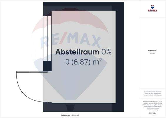 Grundriss Abstellraum an der Garage