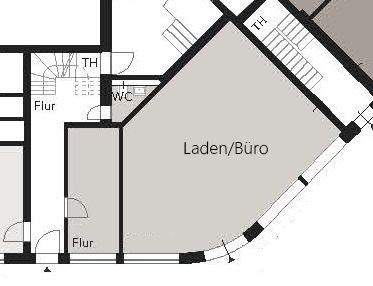 Grundriss EG links Gewerbe