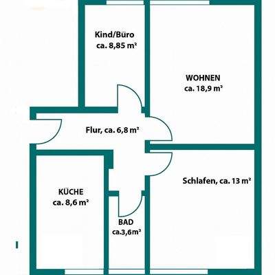 Grundriss für 2,5-Zim Am Hang 16 in Fürstenhagen