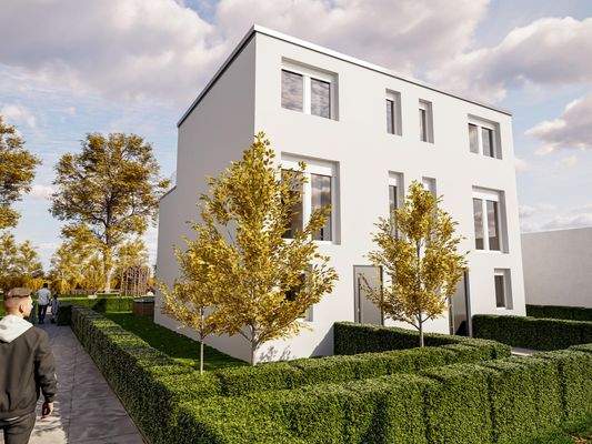 Vorderansicht Doppelhaus