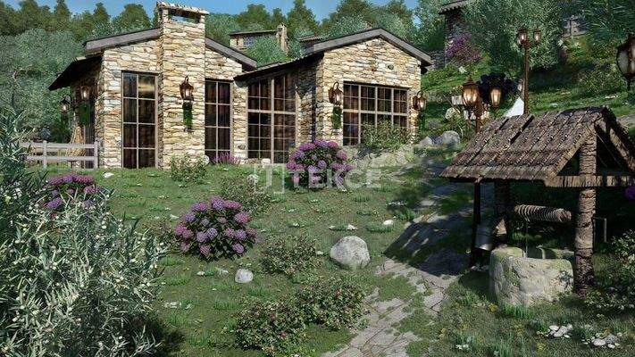 Single-Floor Stone Houses in Green Area in Mugla Milas