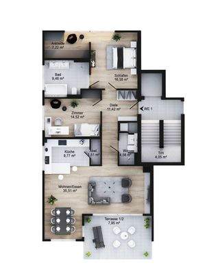 Grundriss Skizze  Whg Nr .1