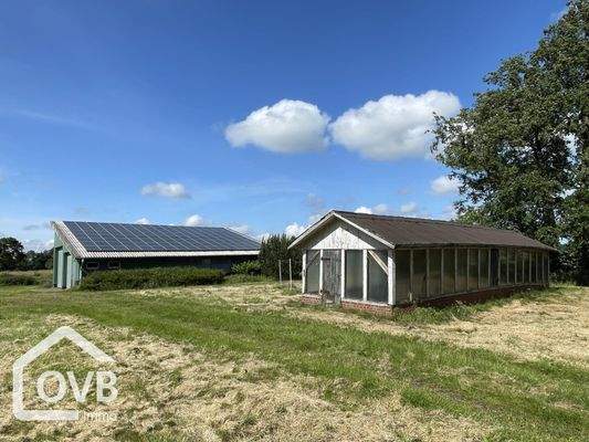 Ansicht Halle und Gewächshaus