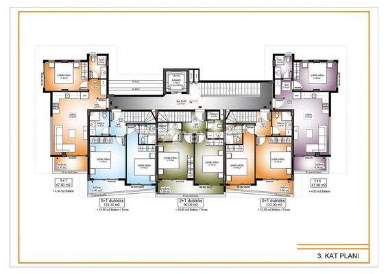 City and Sea View Flats in a Complex in Alanya Kargıcak