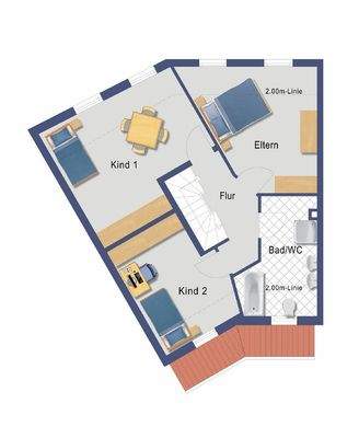 Grundriss Obergeschoss - nicht maßstabsgetreu