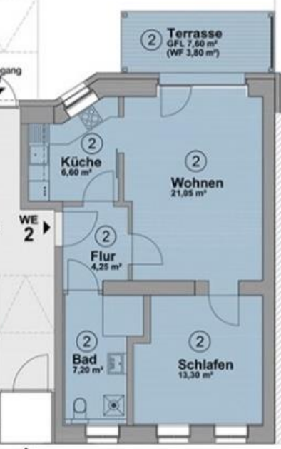 Stilvolle 2-Zimmerwohnung mit Terrasse und Garten zu vermieten - Foto 5