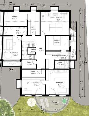 Grundriss Wellness Gartengeschoss