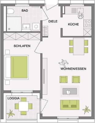 Grundriss Wohnung 5, 12