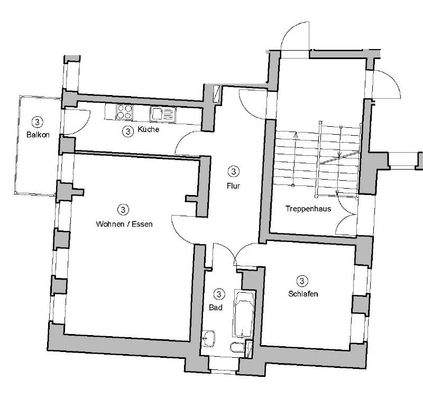 Grundriss WE 03, EG links