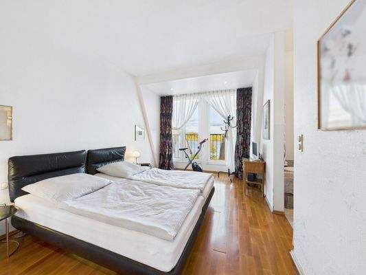 Schlafzimmer mit Rheinblick