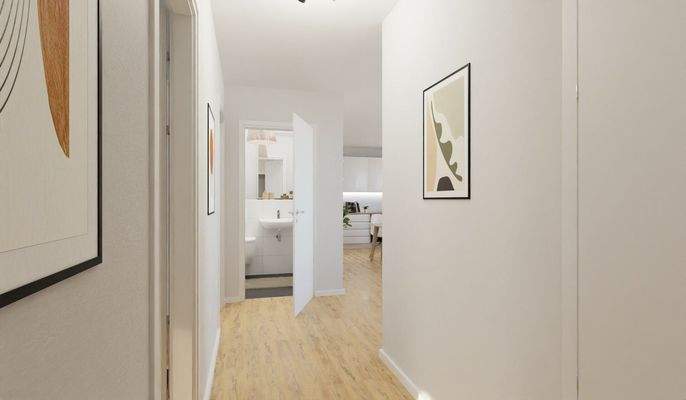 Visualisierung des Flures der Eigentumswohnung