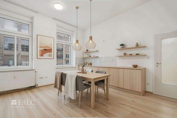 Wohnbereich mit Küchenzeile (Visualisierung)