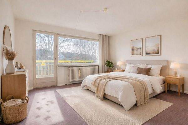 Schlafzimmer im Obergeschoss (KI_Staging)