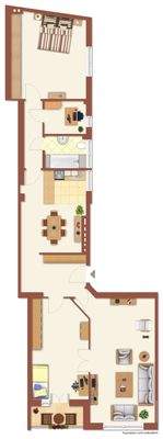 Zimmeraufteilung / Möblierungsvorschlag