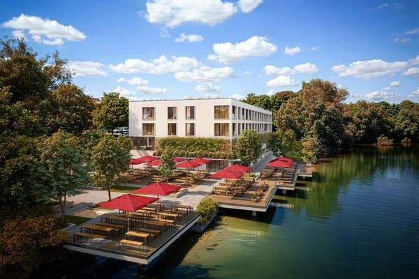 Hotel mit Biergarten direkt am See (Visualisierung)