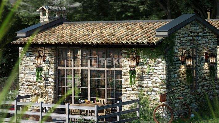 Single-Floor Stone Houses in Green Area in Mugla Milas