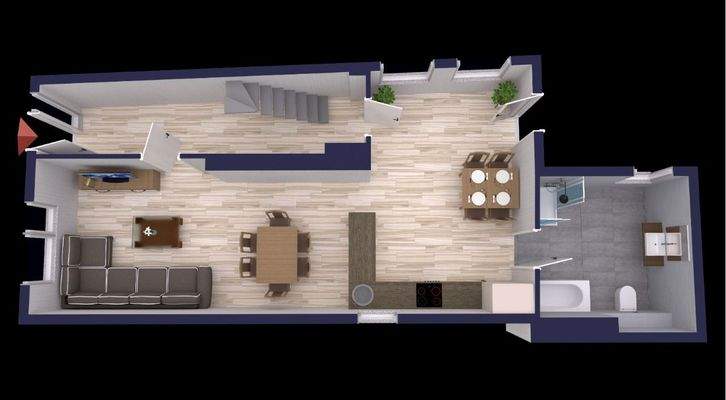 3D Grundriss Erdgeschoss