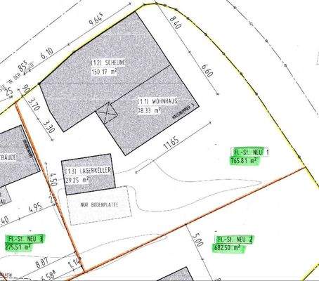 neuer Parzellierungsentwurf