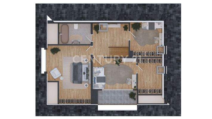 Grundriss Dachgeschoss visualisiert