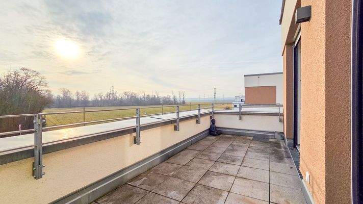 DG: Dachterrasse - Sonnige Dachterrasse mit weitem Blick