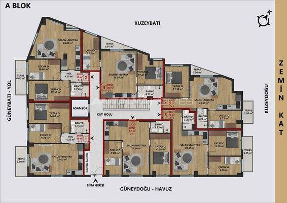 Apartments Near the Sea and Amenities in Antalya Muratpasa