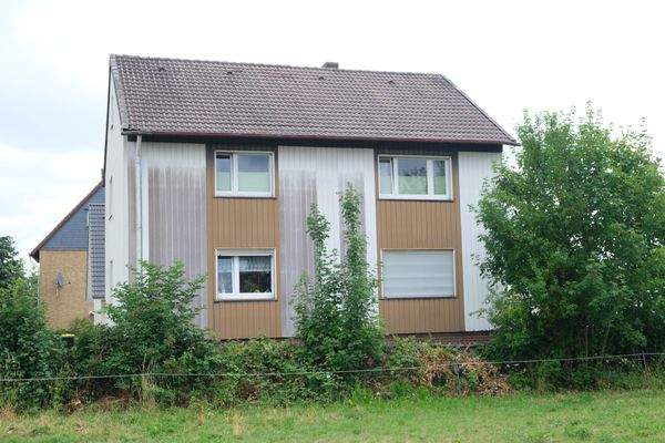 Seitenansicht des Hauses