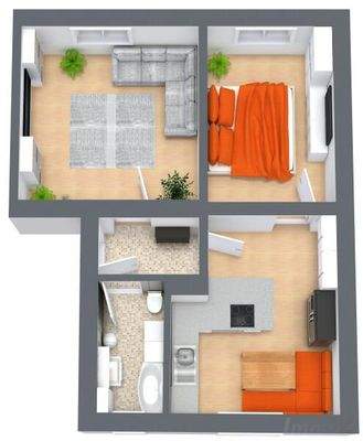 schematischer Grundriss - Möblierungsvorschlag