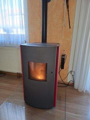 Pelletofen im Wohnzimmer