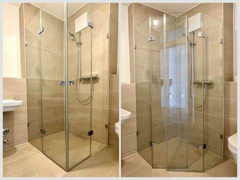 Dusche groß bei Nutzung, klein bei Nichtnutzung