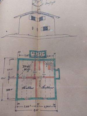 Ansicht und Grundriss Keller