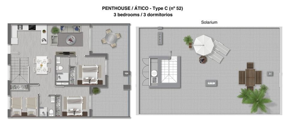 Bsp. 3 Schlafzimmer Penthouse 