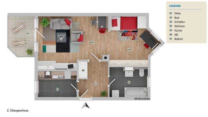 Grundriss: Dachgeschoss, 2. OG