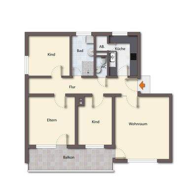 Grundriss unmöbliert